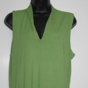 Talbots extra large sleeveless green v-neck blouse